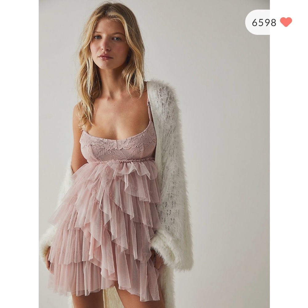Free People After Midnight Babydoll Tulle Slip NWT